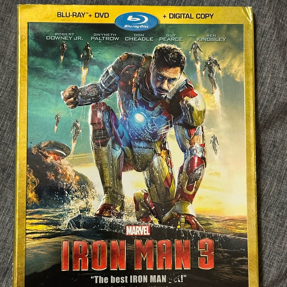 Marvel Iron Man 3 Blu-ray with Red and Gold